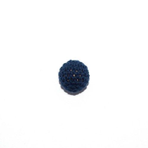Perle crochet 16mm bleu marine