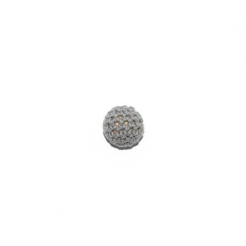Perle crochet 16mm gris