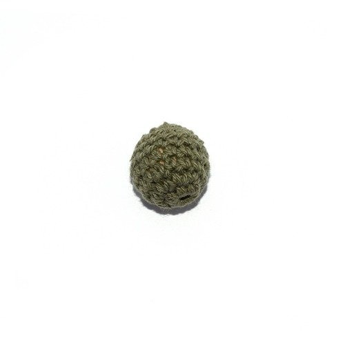 Perle crochet 16mm vert kaki