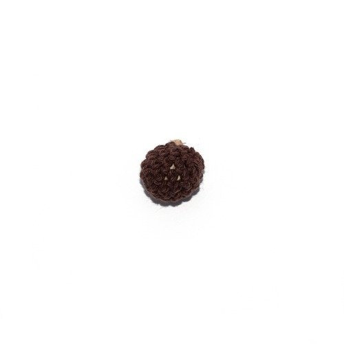 Perle crochet 16mm marron