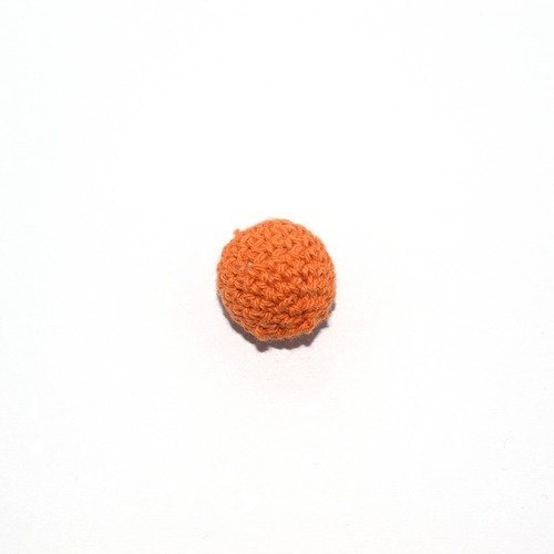 Perle crochet ronde 20mm orange
