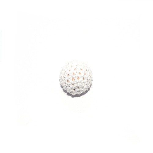 Perle crochet ronde 20mm blanc
