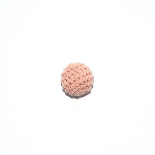 Perle crochet ronde 20mm pêche (orange clair)