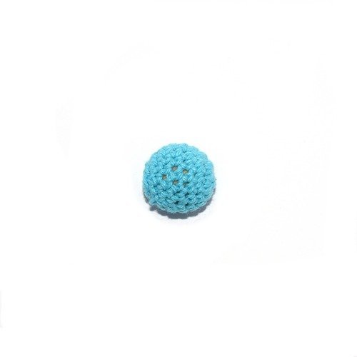 Perle crochet ronde 20mm turquoise (bleu)