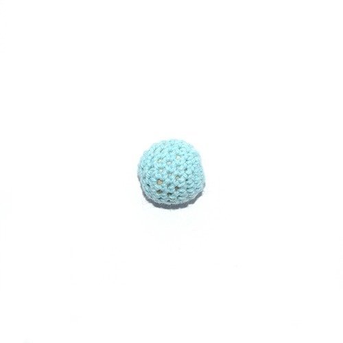 Perle crochet ronde 20mm bleu clair