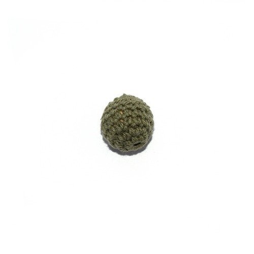 Perle crochet ronde 20mm kaki