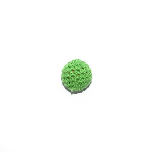 Perle crochet ronde 20mm vert pomme