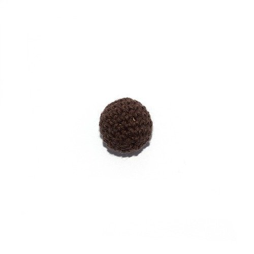 Perle crochet ronde 20mm marron