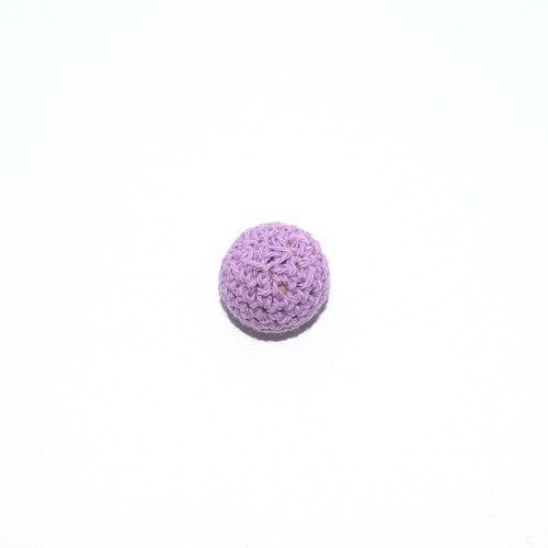 Perle crochet ronde 20mm mauve clair