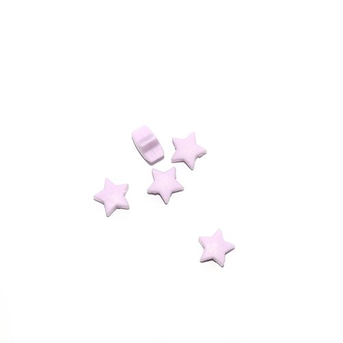 Perle silicone étoile 10x20 mm violet