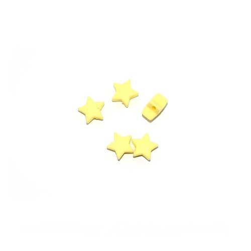 Perle silicone étoile 10x20 mm jaune