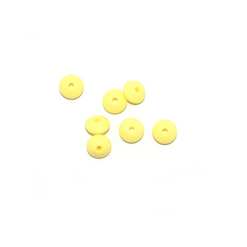 Perle lentille silicone 10 mm jaune
