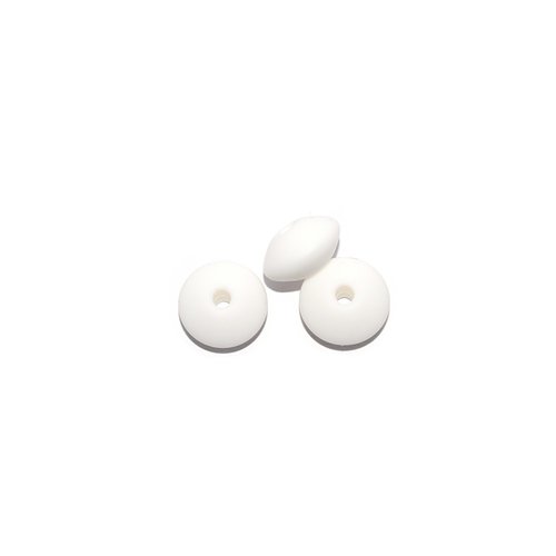 Perle lentille silicone 10 mm blanc