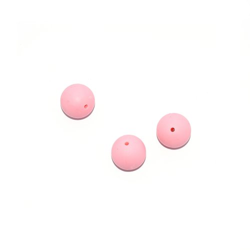 Perle ronde 20 mm en silicone rose clair