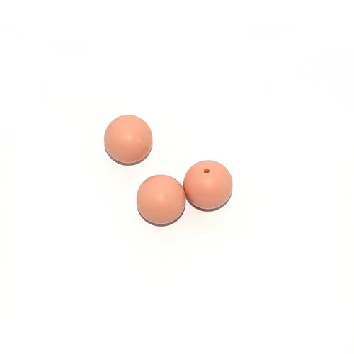 Perle ronde 20 mm en silicone beige