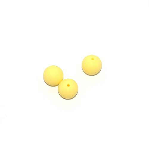 Perle ronde 20 mm en silicone jaune clair