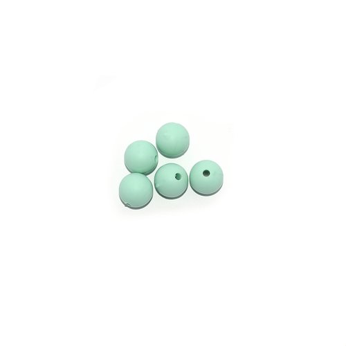 Perle ronde 15 mm en silicone vert
