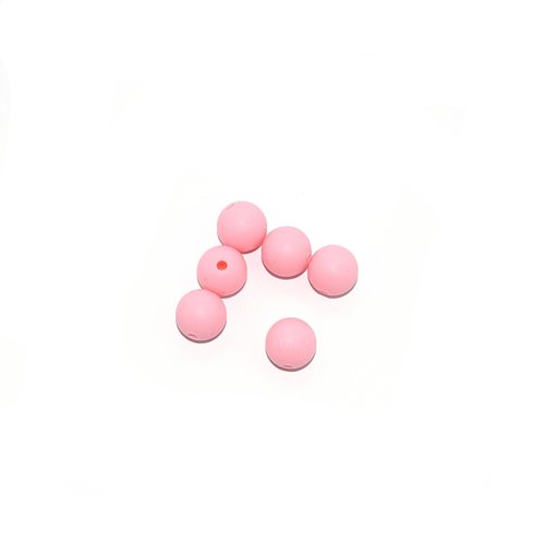 Perle ronde 12 mm en silicone rose clair