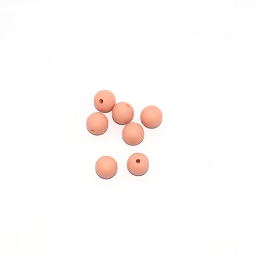 Perle ronde 12 mm en silicone beige