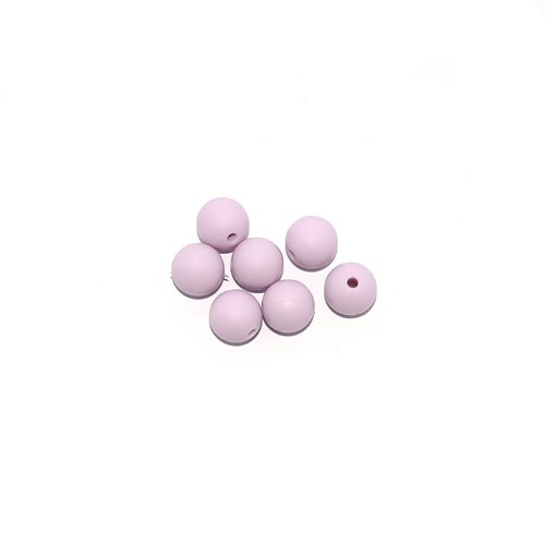 Perle ronde 12 mm en silicone violet