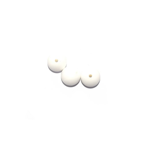 Perle ronde 15 mm en silicone blanc