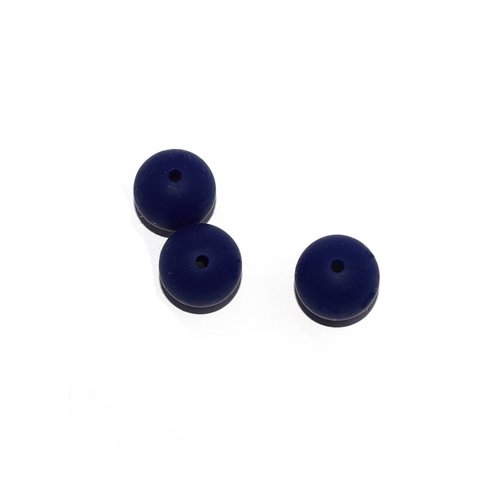 Perle ronde 15 mm en silicone bleu foncé