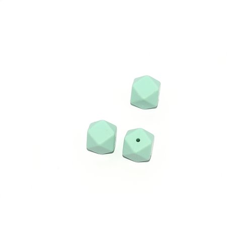 Perle hexagonale 17 mm en silicone vert