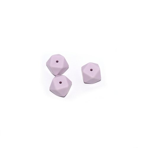 Perle hexagonale 17 mm en silicone violet