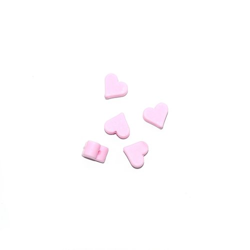 Perle silicone coeur 10x20 mm rose