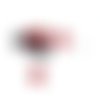Perle lentille silicone camaïeu noir-rouge-blanc x10