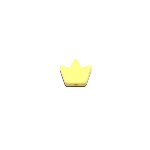 Perle couronne 14x17 mm en silicone jaune