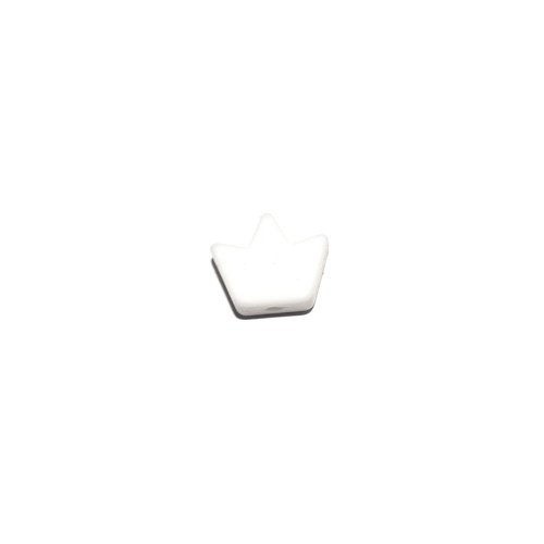 Perle couronne 14x17 mm en silicone blanc