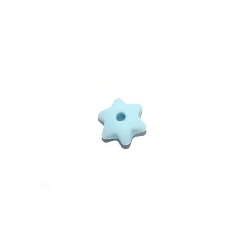 Mini perle silicone fleur 12 mm bleu clair