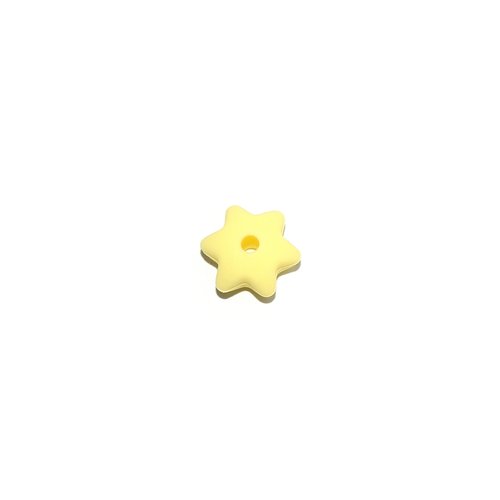 Mini perle silicone fleur 12 mm jaune clair