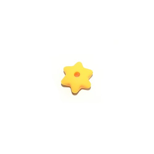 Mini perle silicone fleur 12 mm jaune