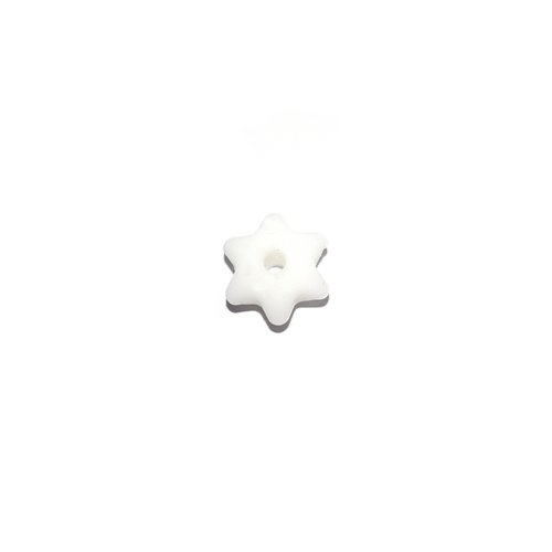 Mini perle silicone fleur 12 mm blanc