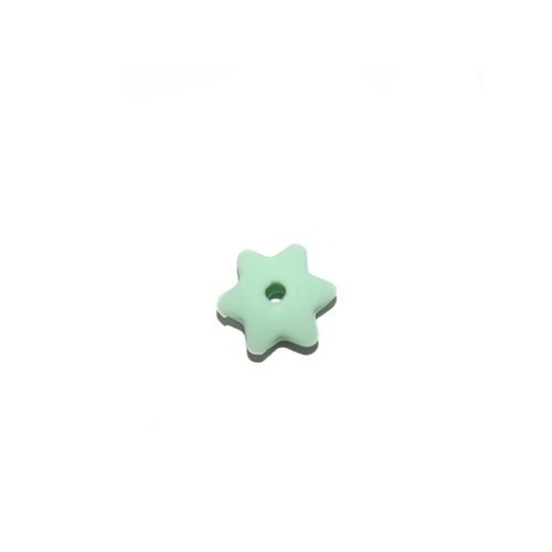 Mini perle silicone fleur 12 mm vert