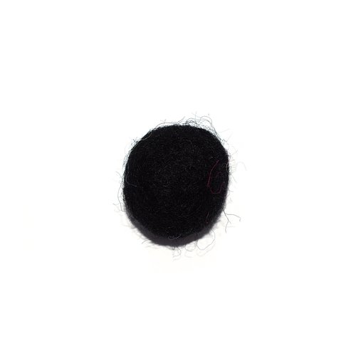 Boule en laine feutrée/feutrine 20 mm noir