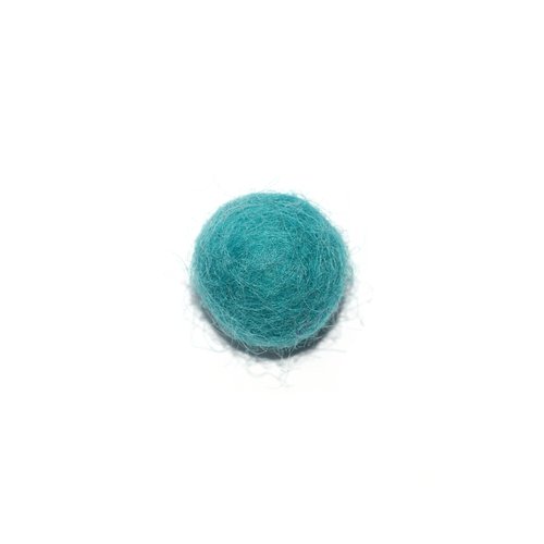 Boule en laine feutrée/feutrine 20 mm bleu turquoise