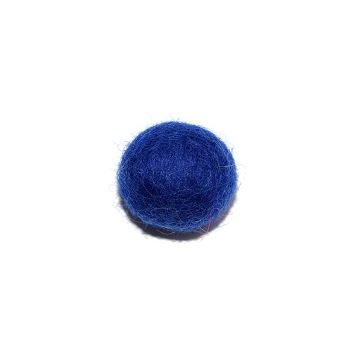 Boule en laine feutrée/feutrine 20 mm bleu roi
