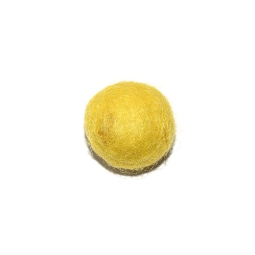 Boule en laine feutrée/feutrine 20 mm jaune clair