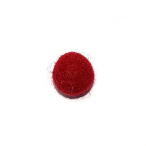 Boule en laine feutrée/feutrine 20 mm rouge