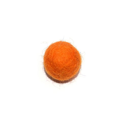 Boule en laine feutrée/feutrine 20 mm orange