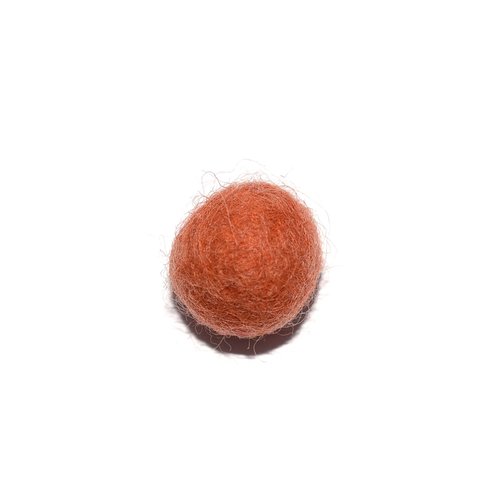 Boule en laine feutrée/feutrine 20 mm corail