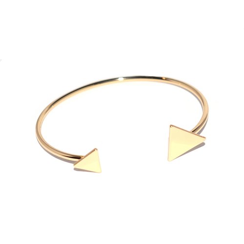 Bracelet jonc triangle métal doré ajustable