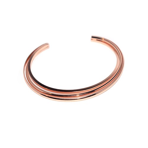 Bracelet jonc triple métal rose gold ajustable