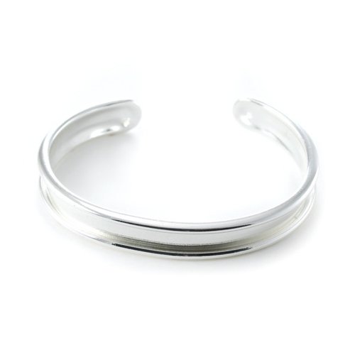 Support bracelet rigide esclave 5 mm argenté brillant