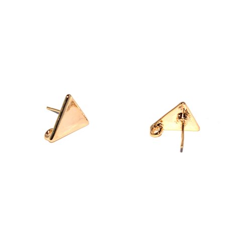 Boucles d'oreilles perceuse triangle + anneau doré x2