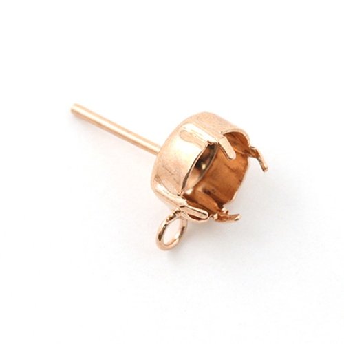 Boucles d'oreilles sertissure pour ss39 + anneau rose gold x2