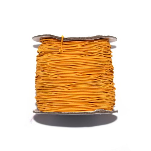 Fil nylon rond 1 mm élastique jaune moutarde x10 m